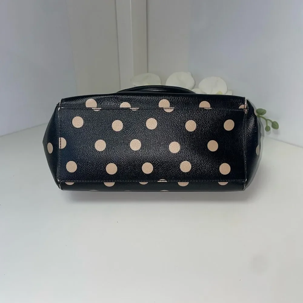 Kate Spade Black and Tan Polka Dot Satchel